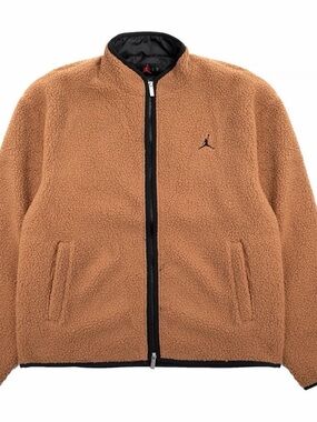 Nike Jordan Sherpa Fleece Jacket- Brown/Black Men’s Size L FV7448-223 New W Tag